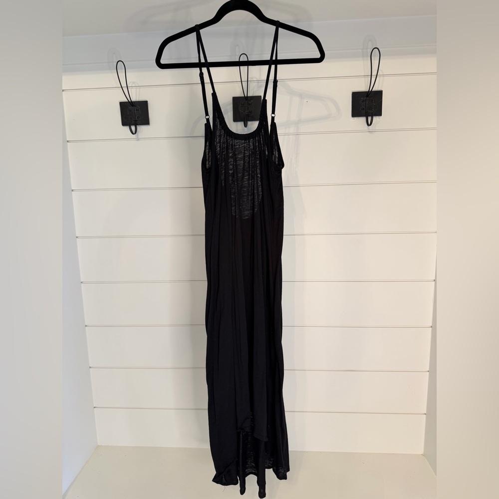 Leith Black skinny strap Maxi Dress with Low Scoop Back (M)